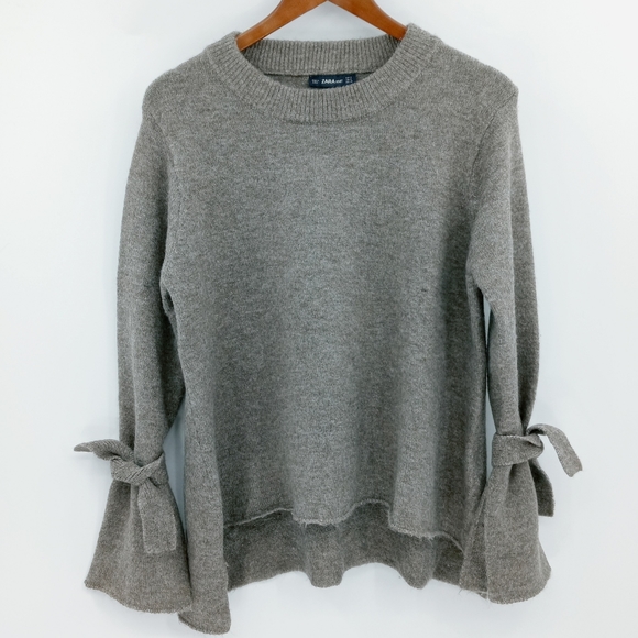 Zara Knit Tie Sleeve Sweater - Picture 2 of 15